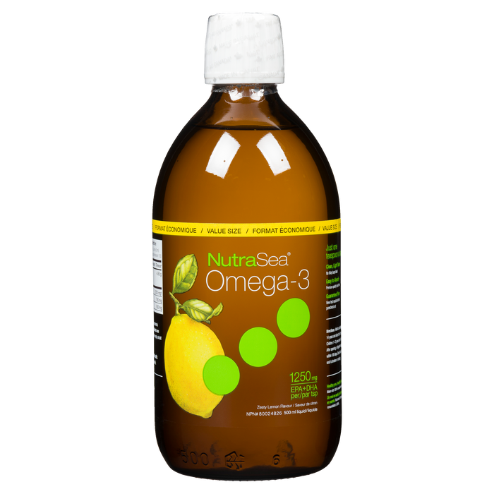 NutraSea Omega-3 Zesty Lemon Flavour Liquid Value Size 500 ml