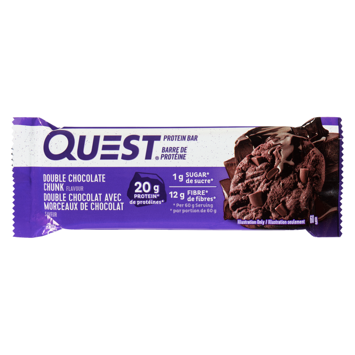 Barre protéinée Quest saveur double chocolat 60 g