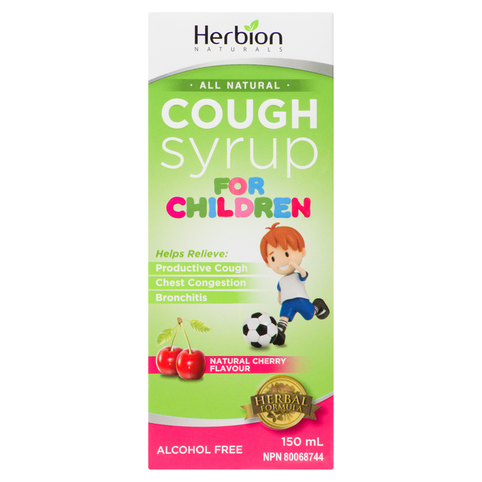 Sirop contre la toux pour enfants Herbion Naturals, saveur naturelle de cerise, 150 ml