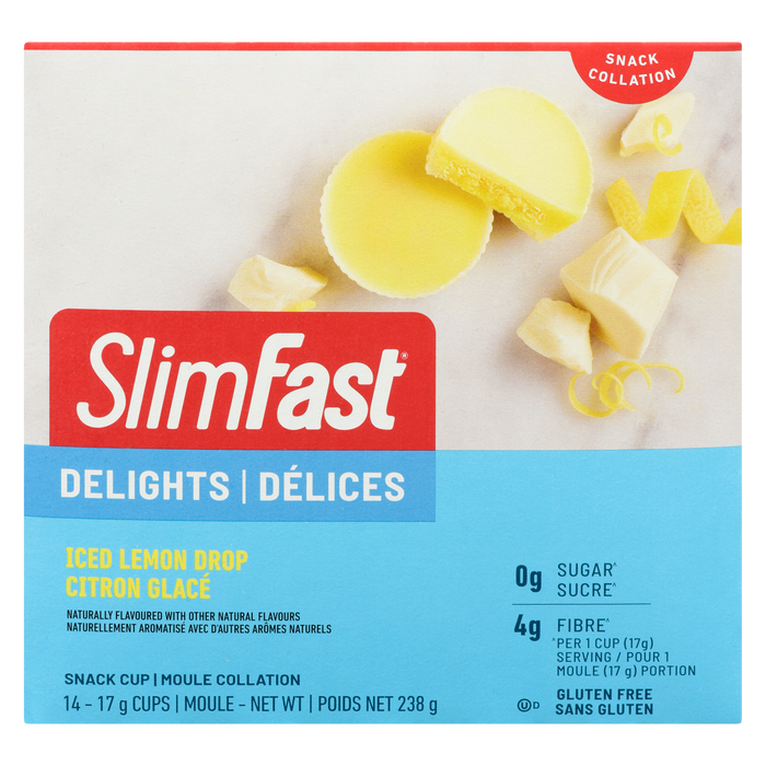 SlimFast Delights Snack Cup Gouttes de citron glacées 14 tasses x 17 g (238 g)