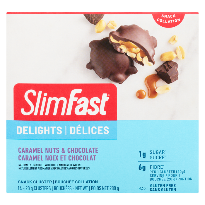 SlimFast Delights Snack Cluster Caramel Nuts & Chocolate 14 Clusters x 20 g (280 g)