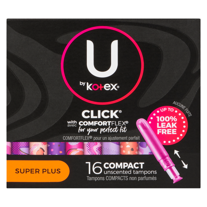 U by Kotex Click Super Plus 16 Compact Unscented Tampons