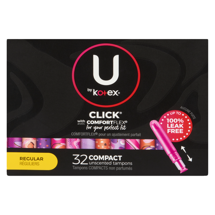 Tampons compacts non parfumés U by Kotex Click Regular 32