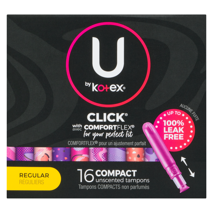 Tampons compacts non parfumés U by Kotex Click Regular 16