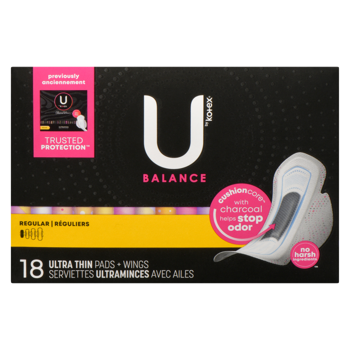 U by Kotex Balance Regular 18 Ultra Thin Pads + Wings