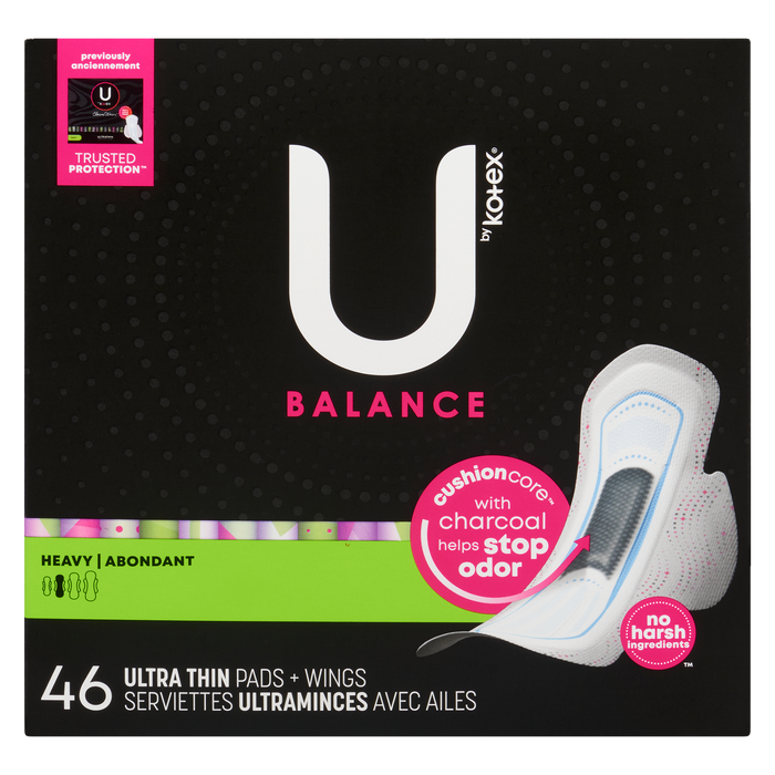 U by Kotex Balance Heavy 46 Ultra Thin Pads + Wings