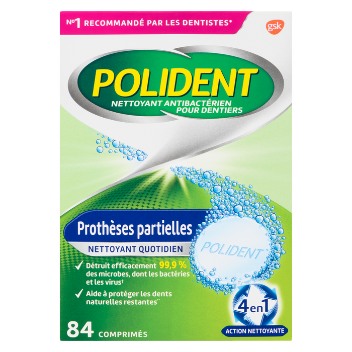 Polident Daily Cleanser Partials 84 Tablets