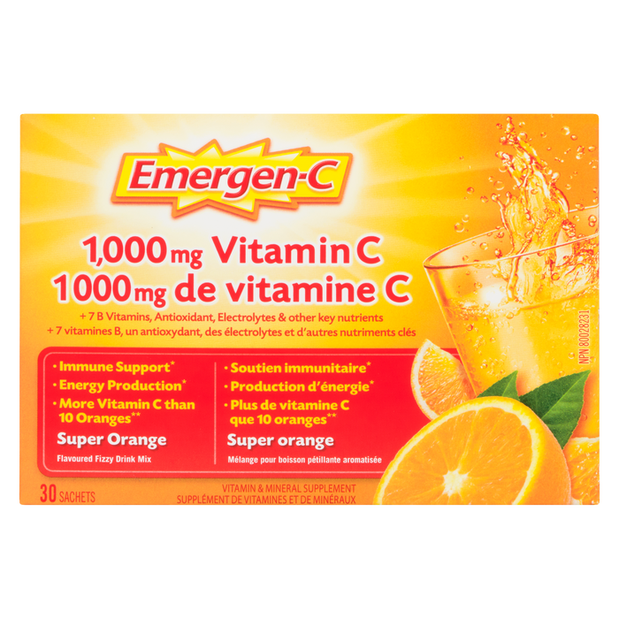 Emergen-C Vitamin & Mineral Supplement Super Orange 30 Sachets