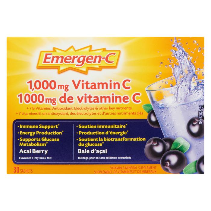 Emergen-C Vitamin & Mineral Supplement Acai Berry 30 Sachets