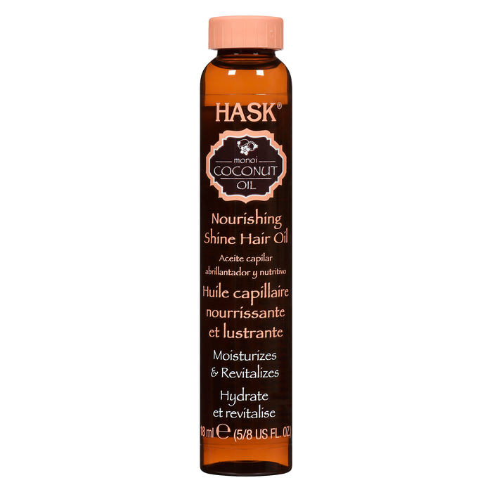 Huile capillaire nourrissante et brillante HASK Huile de coco au monoï 18 ml