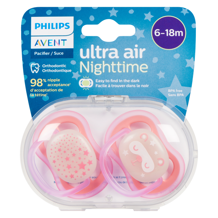 Philips Avent Pacifier Ultra Air Nighttime 6-18m