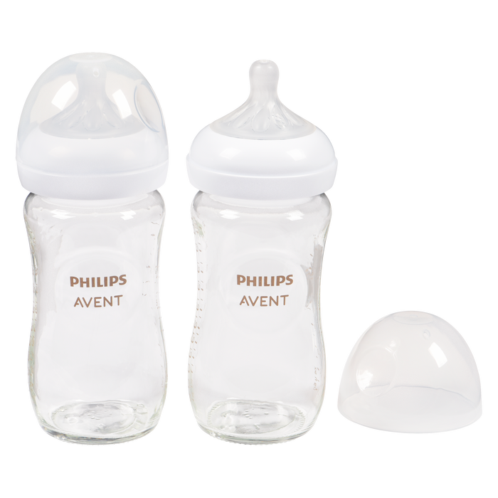 Biberon en verre Philips Avent Natural 240 ml 1 mois et + 1 x Biberon en verre