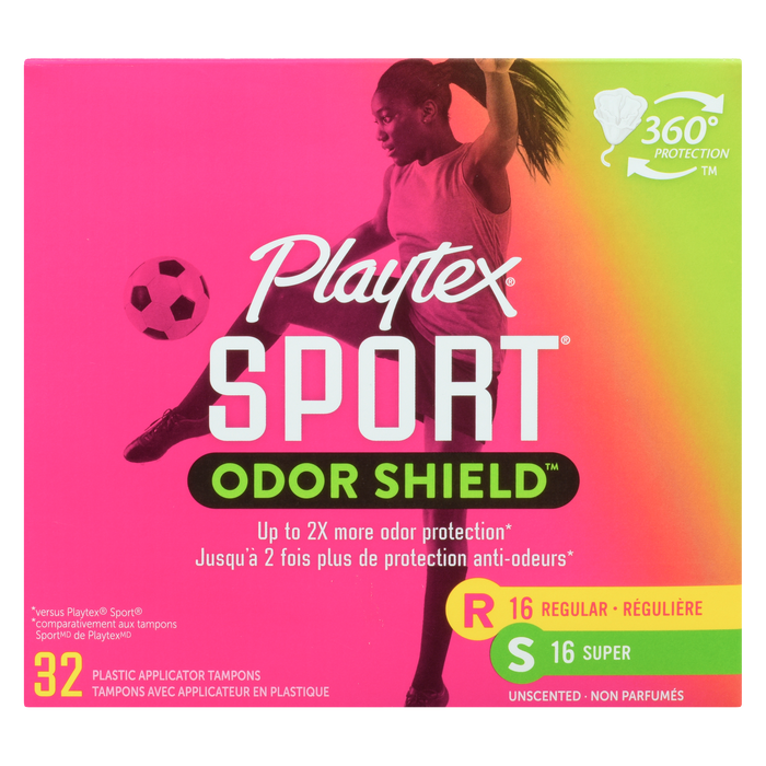 Playtex Sport Odor Shield 32 Plastic Applicator Tampons