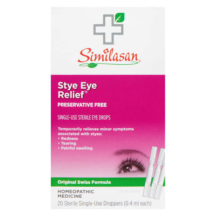 Similasan Stye Eye Relief Gouttes oculaires stériles à usage unique 20 compte-gouttes stériles à usage unique