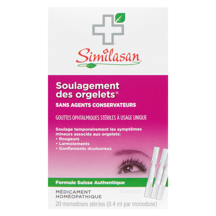 Similasan Stye Eye Relief Gouttes oculaires stériles à usage unique 20 compte-gouttes stériles à usage unique