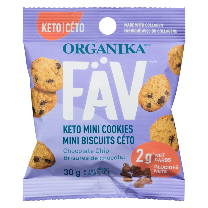 Organika Fäv Keto Mini Cookies Chocolate Chip 30 g