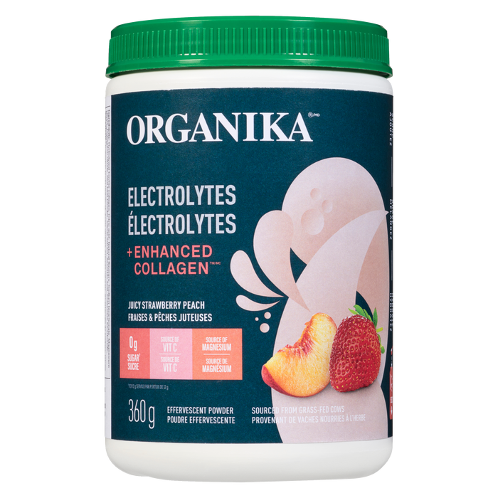 Organika Effervescent Powder Juicy Strawberry Peach 360 g