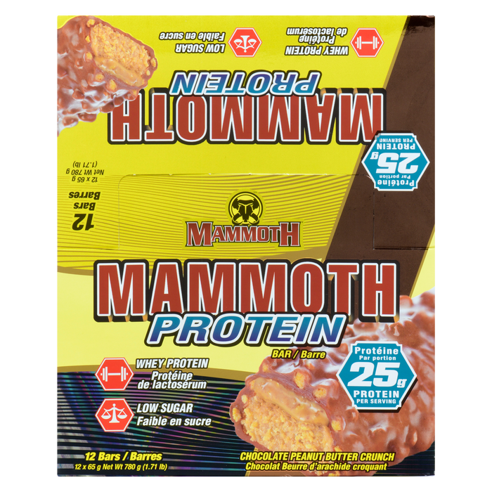 Mammoth Protein Bar Chocolate Peanut Butter Crunch 12 Bars x 65 g (780 g)