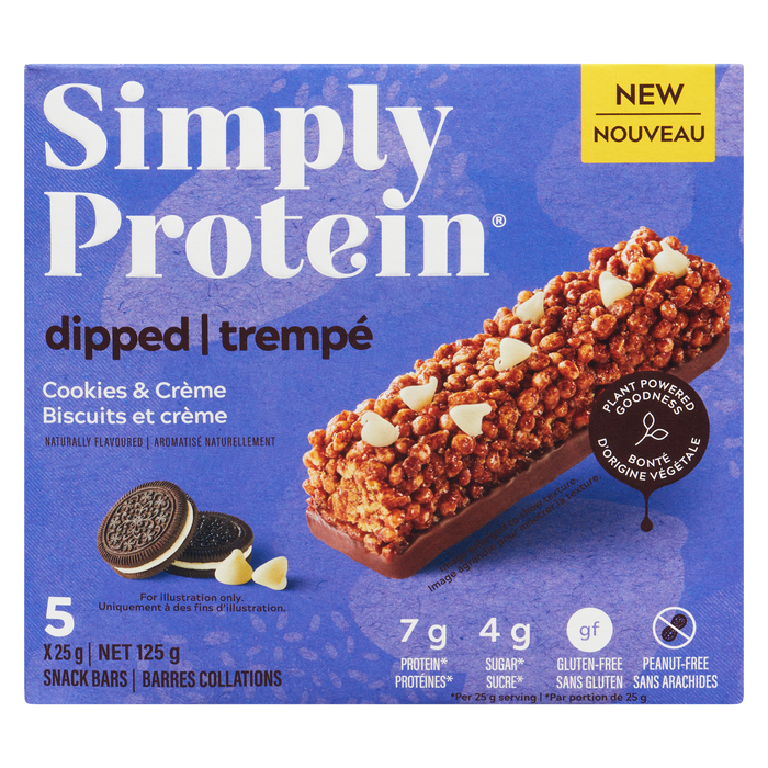 SimplyProtein Snack Bars Dipped Cookies & Crème 5 x 25 g (125 g)