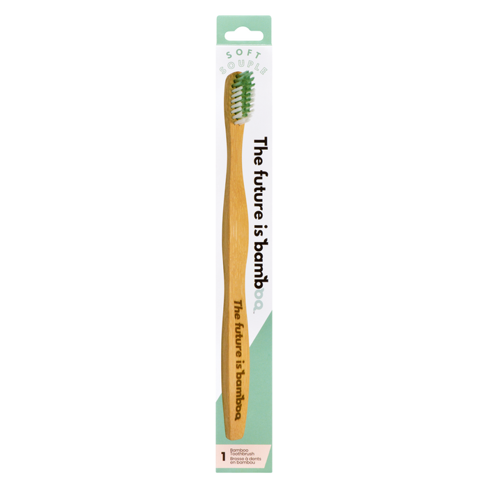 The Future is Bamboo Minty Green Adult Soft 1 Bamboo Toothbrush