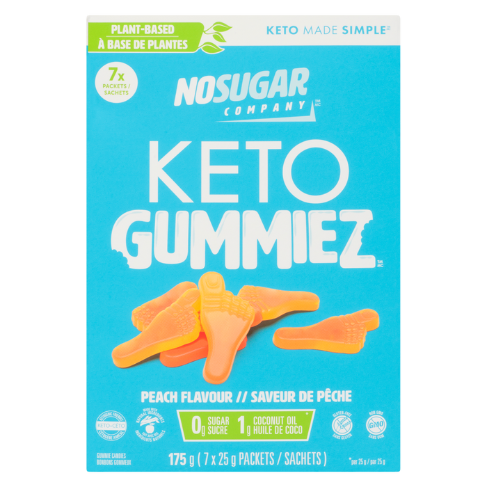 No Sugar Company Keto Gummiez Gummie Candies Peach Flavour 7 Packets x 25 g (175 g)