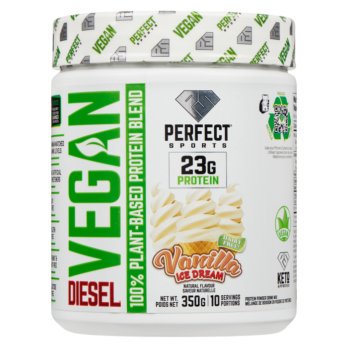 PERFECT Sports DIESEL Vegan Protein Powder Drink Mix Vanilla Ice Dream 350 g