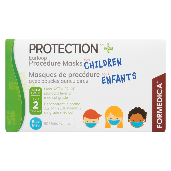 Masques de procédure Formedica Protection Earloop pour enfants Bleu 50 unités