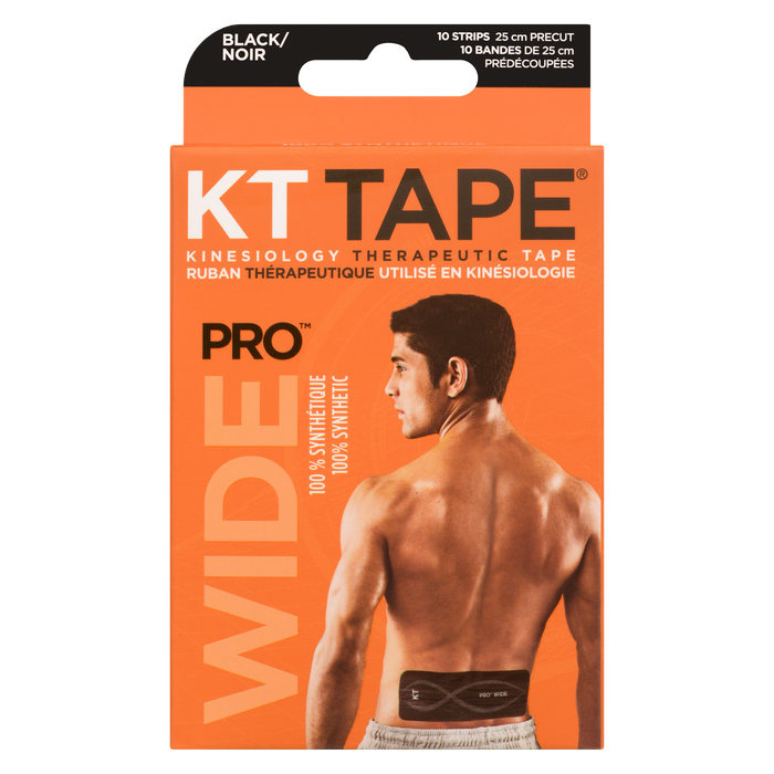 KT Tape Pro Kinesiology Therapeutic Tape Wide Black 10 Strips