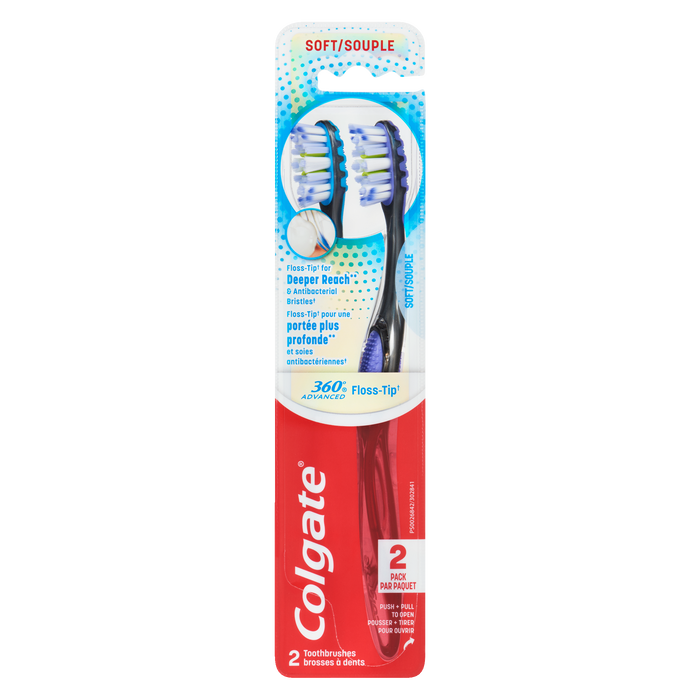 Colgate 360° Advanced Toothbrushes Soft 2 Pack