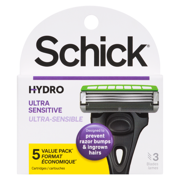 Schick Hydro Ultra Sensitive 3 Blades Value Pack 5 Cartridges