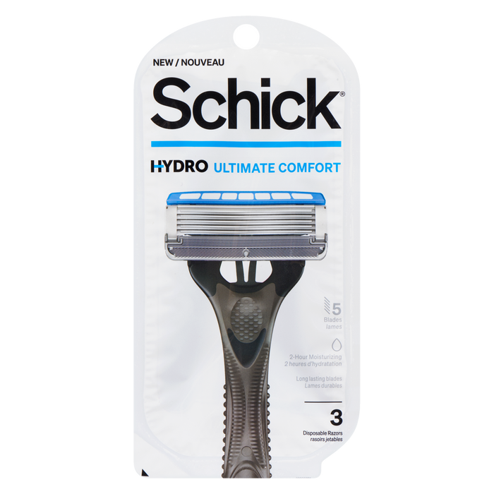 Schick Hydro Ultimate Comfort 5 Blades 3 Disposable Razors