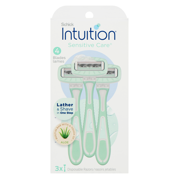 Schick Intuition Sensitive Care 4 Blades 3 x Disposable Razors