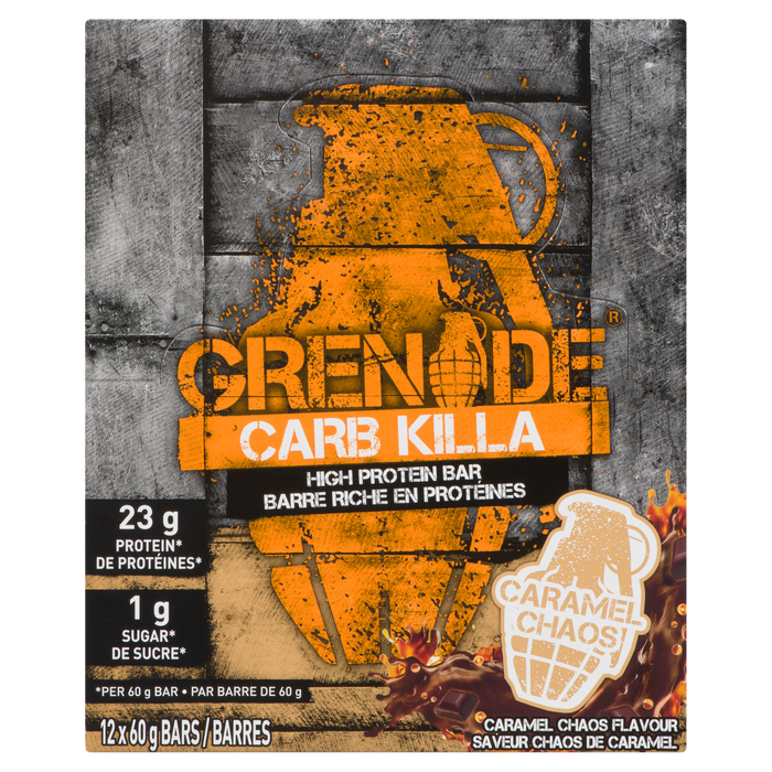 Grenade Carb Killa High Protein Bar Caramel Chaos Flavour 12 Bars x 60 g