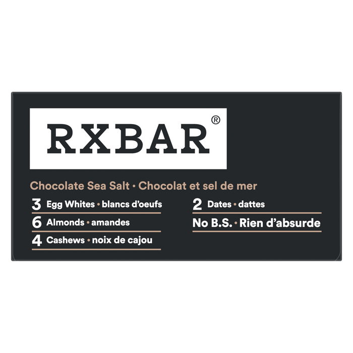 Barre protéinée RXBAR 12 g Chocolat Sel de mer 12 barres x 52 g (624 g)