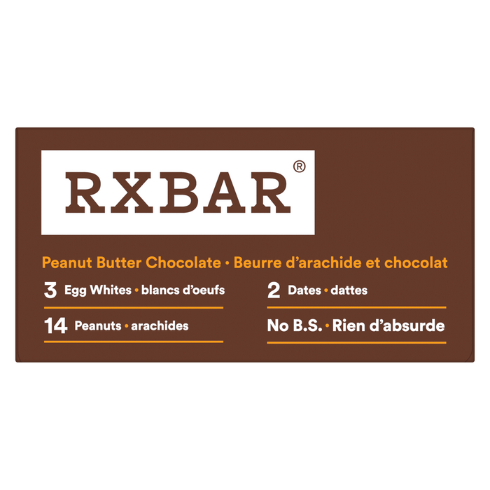 Barre protéinée RXBAR 12 g Beurre de cacahuète et chocolat 12 barres x 52 g (624 g)