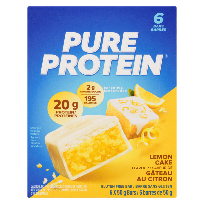 Pure Protein Non-GMO Bar Lemon Cake 6 Bars x 50 g