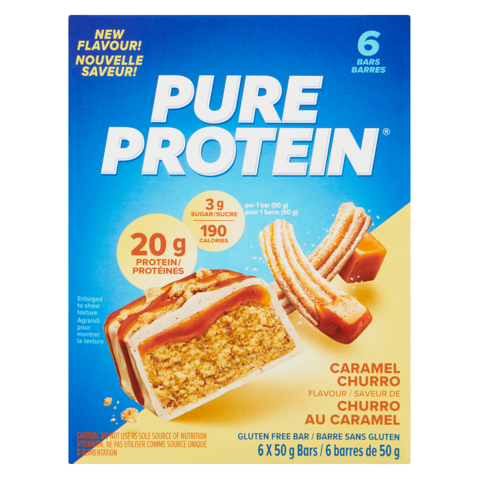 Pure Protein Gluten Free Bar Caramel Churro Flavour 6 Bars x 50 g