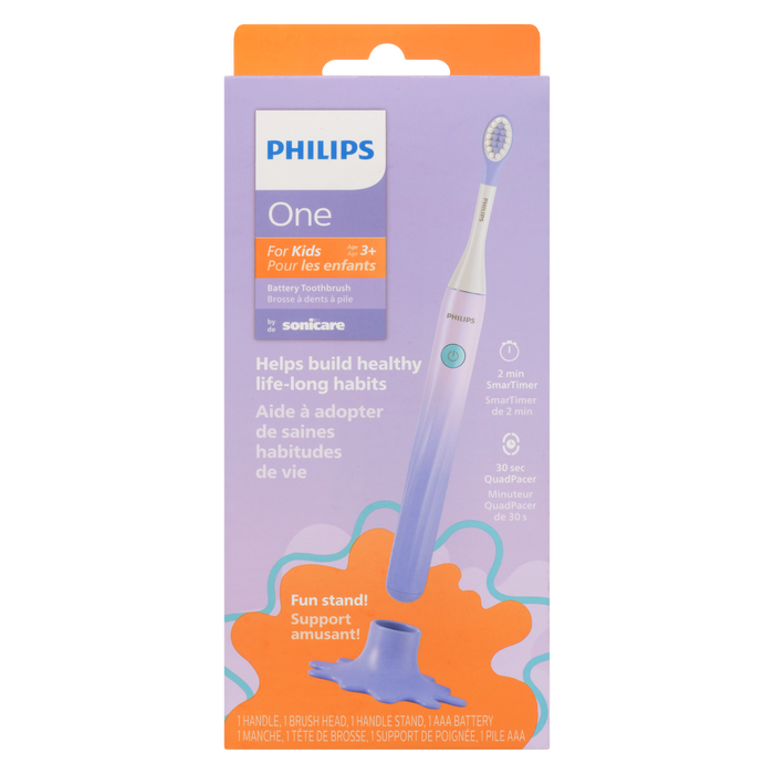 Brosse à dents à piles Philips One pour enfants à partir de 3 ans