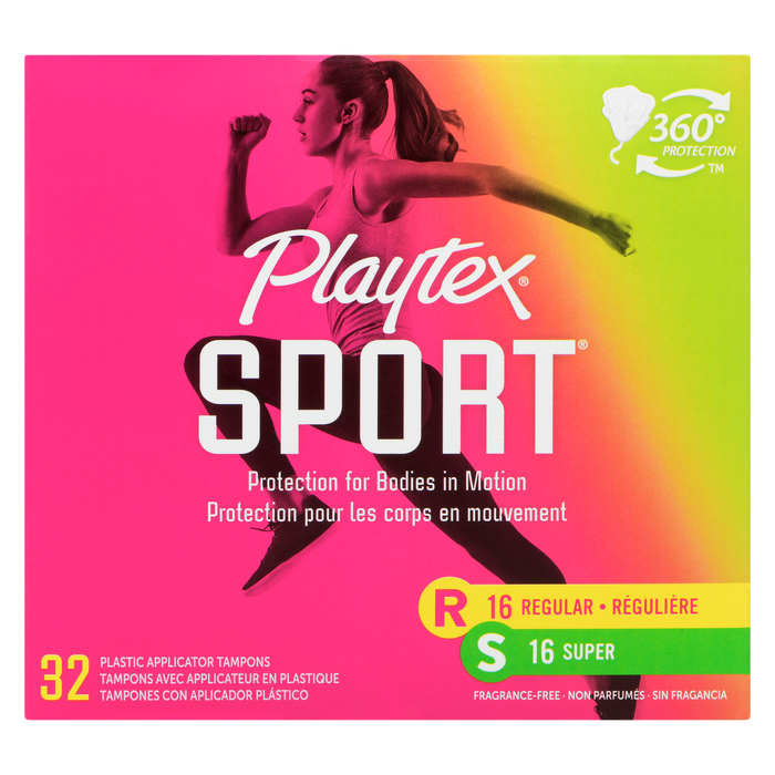 Tampons Playtex Sport 32 avec applicateur en plastique