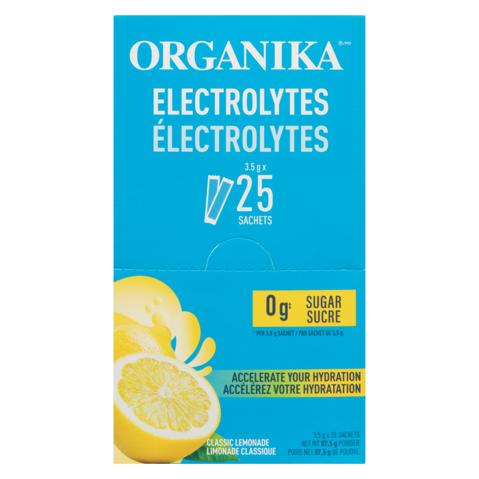 Poudre d'électrolytes Organika Limonade classique 25 sachets x 3,5 g (87,5 g)