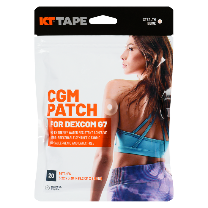 Patch KT Tape CGM pour Dexcom G7 Stealth Beige 20 patchs