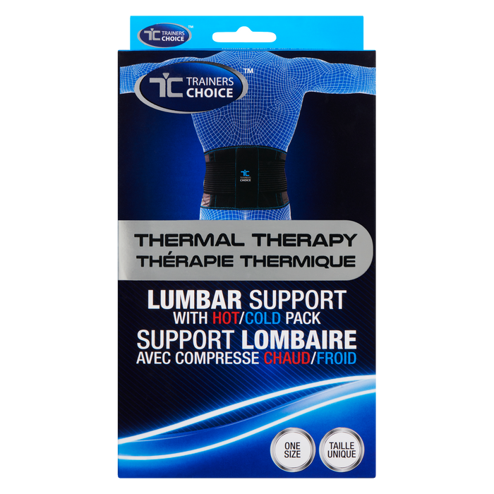 Trainers Choice Lumbar Support with Hot/Cold Pack Thermal Therapy One Size