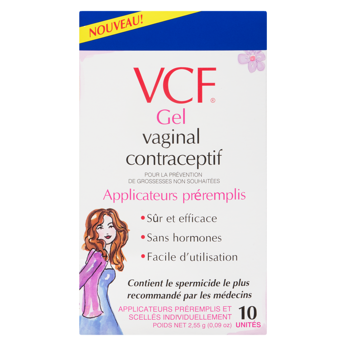 VCF Pre-Filled Applicators Vaginal Contraceptive Gel 10 Pre-Filled Applicators Individually Sealed x 2.55 g Each