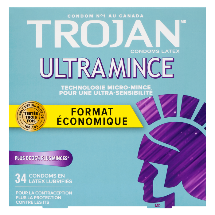 Trojan Ultra Thin Value Pack 34 Lubricated Latex Condoms