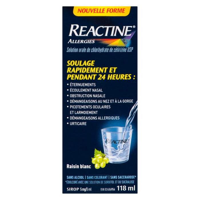 Reactine Allergy Syrup White Grape 5 mg/5 ml 118 ml