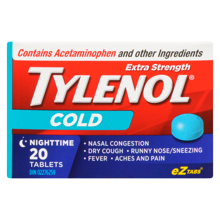 Tylenol Rhume Nuit Extra Fort 20 Comprimés