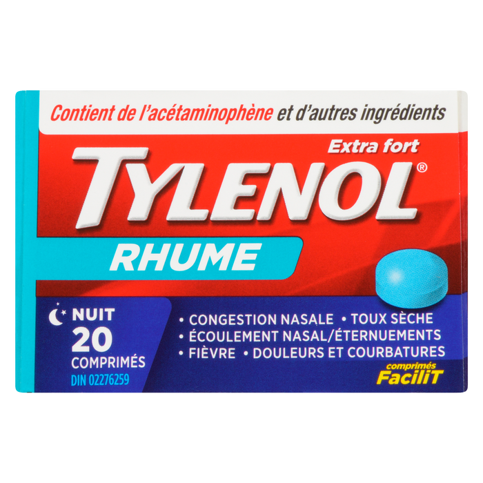 Tylenol Rhume Nuit Extra Fort 20 Comprimés