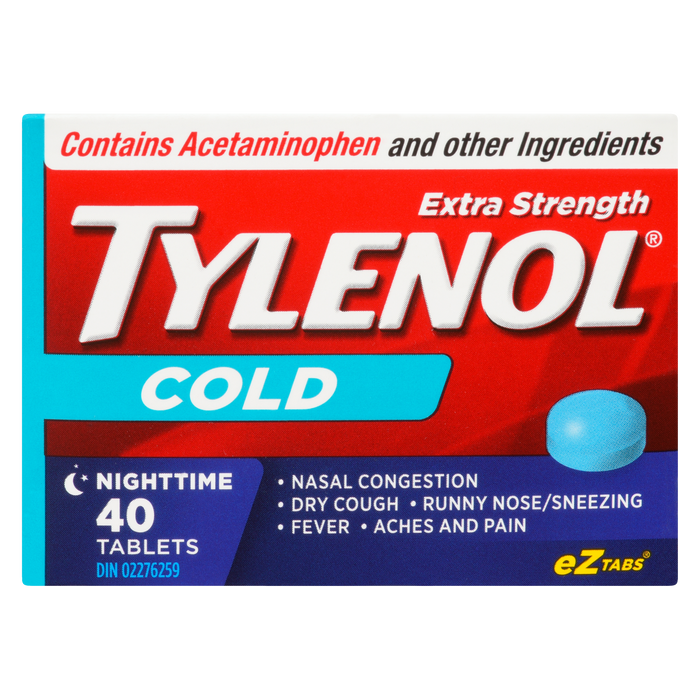 Tylenol Cold Nighttime Extra Strength 40 Tablets