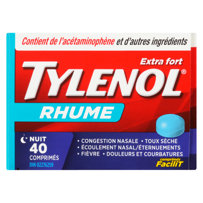 Tylenol Cold Nighttime Extra Strength 40 Tablets