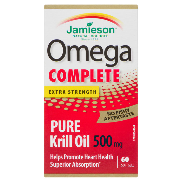 Huile de krill pure complète Omega de Jamieson extra forte 500 mg 60 gélules